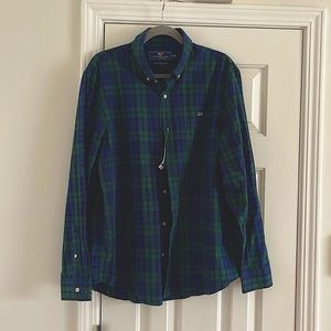Vineyard vines plaid whale shirt